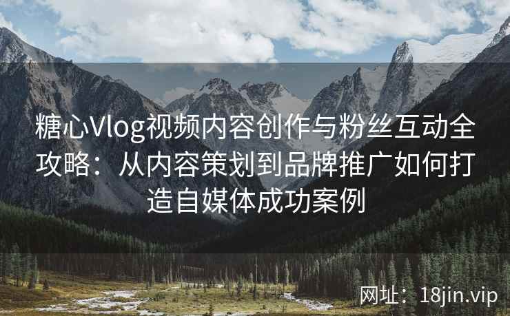糖心Vlog视频内容创作与粉丝互动全攻略：从内容策划到品牌推广如何打造自媒体成功案例